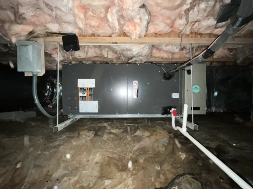 PVC piping at a Lennox air handler in a Belton home